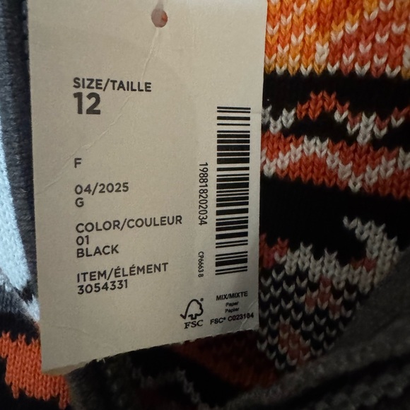 Gymboree Gray and Orange Halloween Zip-Up Sweater Size 12 - Picture 3 of 4